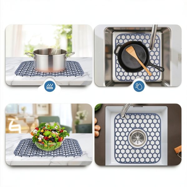 Silicone Sink Mat Bestjing Kitchen Sink Protector Non Slip-3