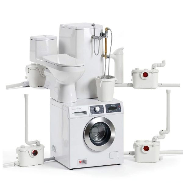 MixBubole Macerator Pump White Polypropylene Automatic 26FT-4