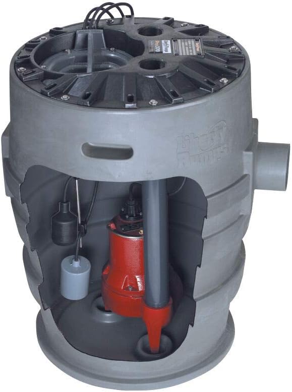 Liberty Pumps Pro370 sewage pump in a basement installation