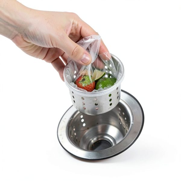 CNSZNAT Sink Strainer Bag Anti Clogging Disposable White-3