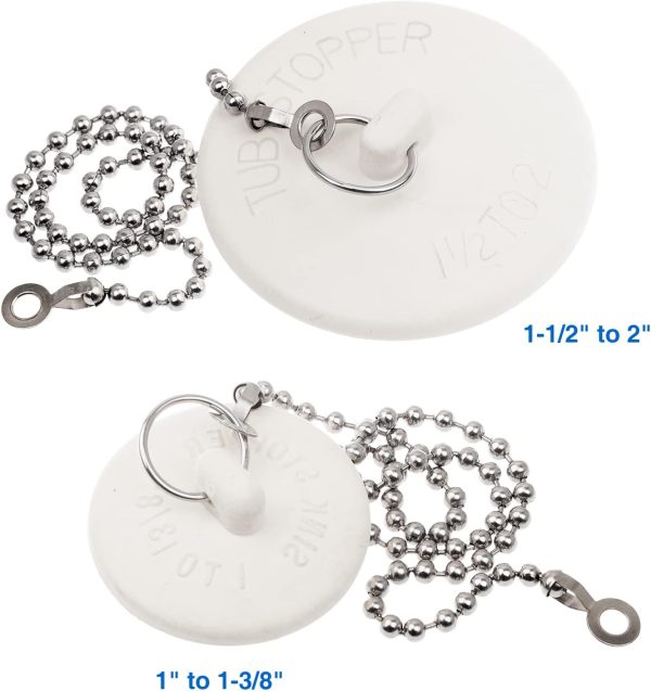 Opzour Bathtub Stoppers Durable Rubber Drain Plug Set-1