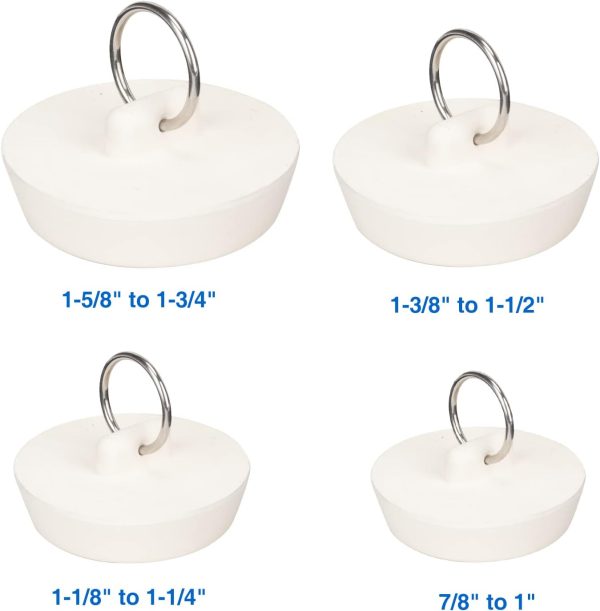 Opzour Bathtub Stoppers Durable Rubber Drain Plug Set-2