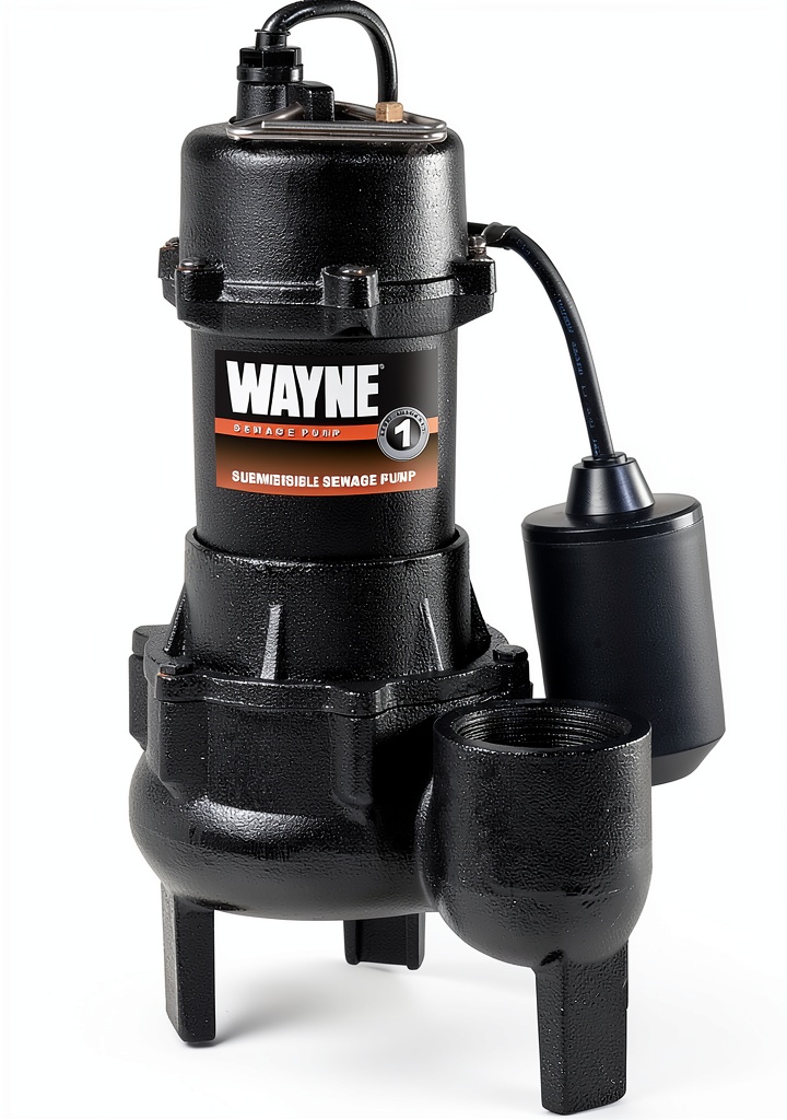 Wayne RPP50 sewage pump installed in a basement sump pit