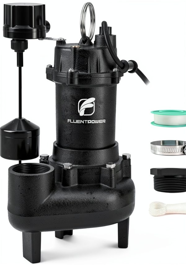 FLUENTPOWER Sewage Pump Cast Iron 5000 GPH 075 HP-0