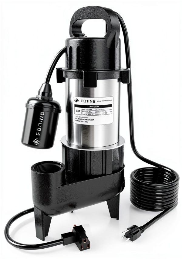 FOTING Sewage Pump 1HP 5600GPH Cast Iron Stainless Steel-0