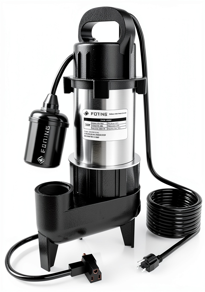FOTING sewage pump installed in a basement sump pit
