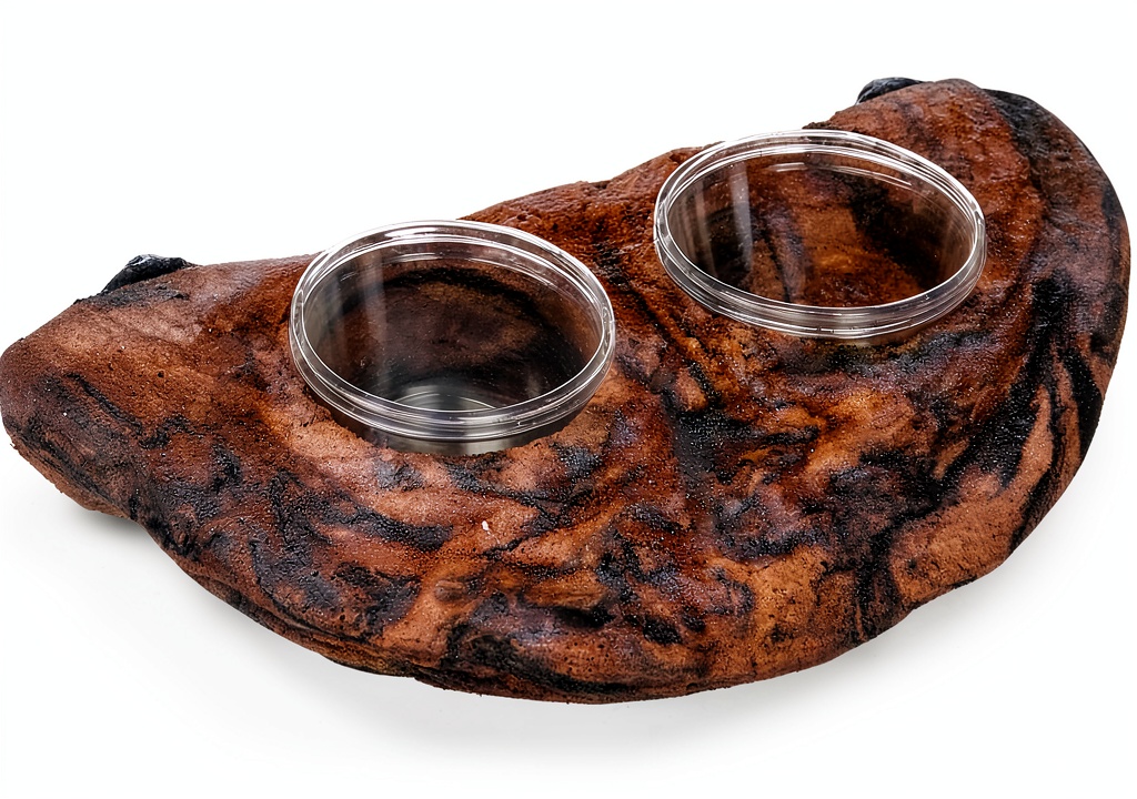 Installing Magnetic Gecko Ledge Earth by PS04O Natural Rock Habitat 9x4.75in on a wooden desk