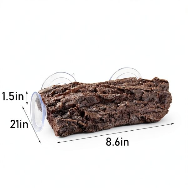 Tfwadmx Turtle Basking Platform, Turtle Dock, Resin Turtles Basking Rock with Suction Cups for Juvenile Turtles, Frogs, Crabs, Geckos, Snakes (Brown)-3