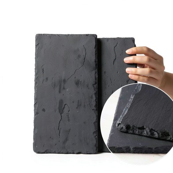 2PCS Turtle Basking Platform 7.9 x 6 inch Rectangle +6 inch Round,Reptile Basking Rocks,Natural Rock Plate,Tortoise Habitat Accessories,Turtle and Fish Bathing Feeding Slate,Aquarium Decoration-2
