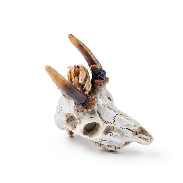 Reptile Decorations White Resin Skull Ornament by MHLLGN for Terrarium-4