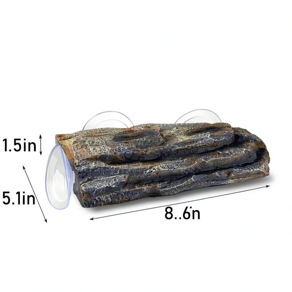 Turtle Basking Platform Tfwadmx Resin Dock with Suction Cups Grey-3