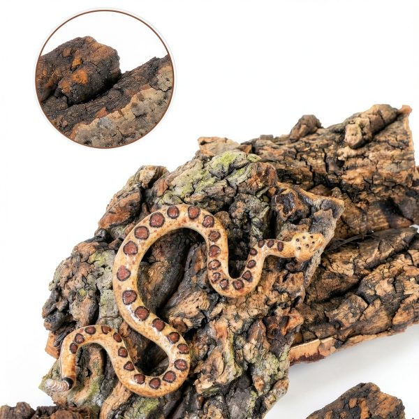 Reptile Cork Bark CLISPEED 4‑Piece Natural Terrarium Climbing Mat-8