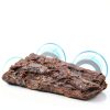 Tfwadmx Turtle Basking Platform, Turtle Dock, Resin Turtles Basking Rock with Suction Cups for Juvenile Turtles, Frogs, Crabs, Geckos, Snakes (Brown)-4