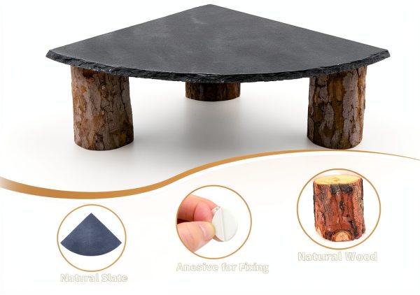 Bearded Dragon Tank Accessories MHLLGN Slate Basking Platform Wood-2