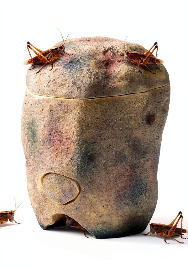 Navaris Reptile Cricket Feeding Rock Polyresin Stone Feeder with-0