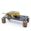 Bearded Dragon Platform kwongkwongRom Rock Slate Wooden Logs-3