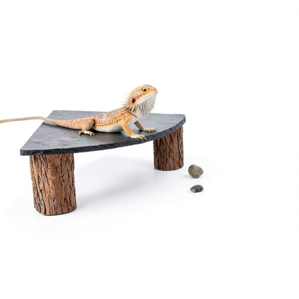 Bearded Dragon Tank Accessories MHLLGN Slate Basking Platform Wood-4